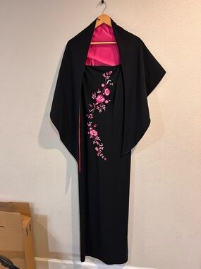 Vtg Arianna by Rachel Kaye Floral Embroidered Maxi Dress Size 12 Prom Party Slip